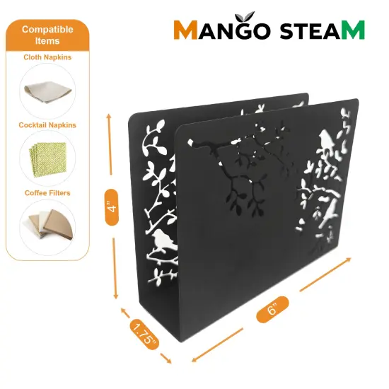 Mango Steam Songbird Tabletop Napkin & Letter Holder for Home, Kitchen, Restaurants Green {12}