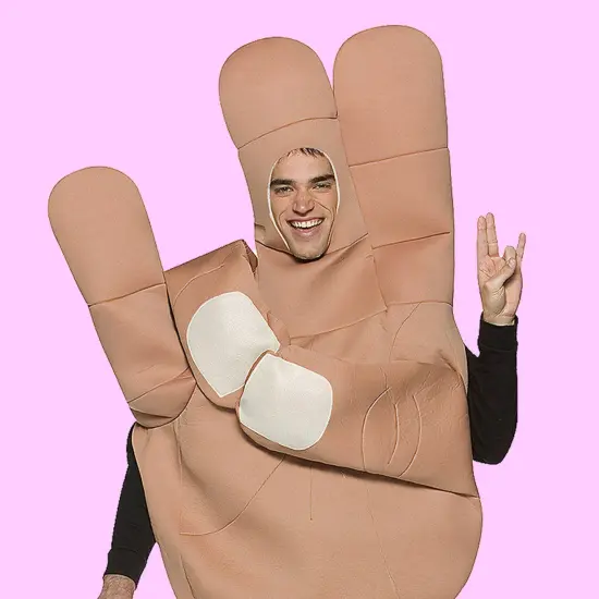 The Shocker Costume Funny Hand Gesture Adult Tunic Set {6}