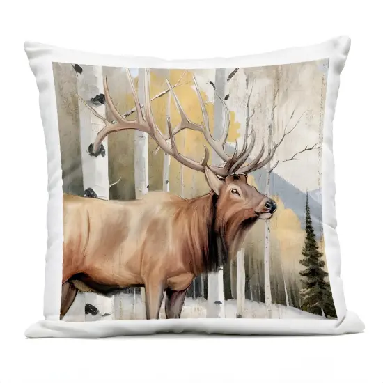 Stupell Industries Mountain Walk Elk Forest Outdoor Pillow, 18 x 7 x 18 {1}