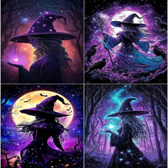 12x12inch - DIY 5D Halloween Diamond Painting Kits for Beginners(4 Pack) {1}