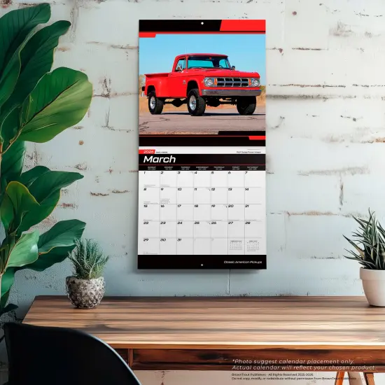 Classic American Pickups OFFICIAL | 2026 12 x 24 Inch (Hanging) Monthly Square Wall Calendar | Foil Stamped Cover | Plastic-Free {5}