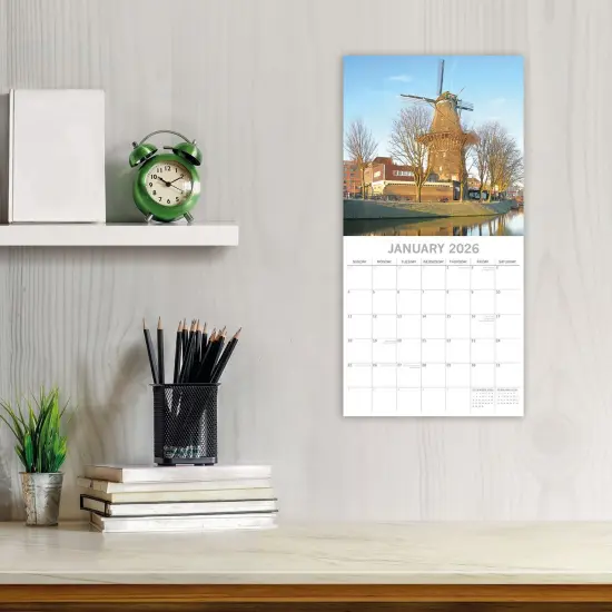The Gifted Stationary 2026 Square Wall Calendar, Amsterdam, 16-Month Passport Collection Theme Hanging Calendar with 180 Reminder Stickers, Month Planner for Home or Creative Spaces, 12x12 In Multicolor {2}