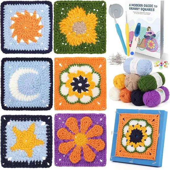 8PCS Yarn, Learn to Crochet Blankets {1}