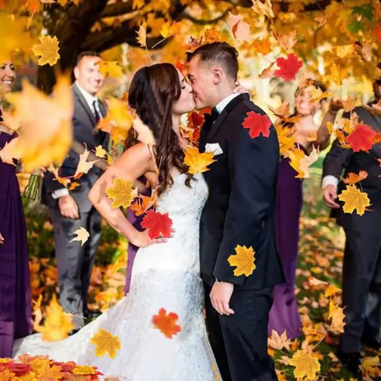 500PCS Artificial Fall Leaves {5}