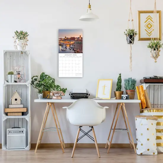 The Gifted Stationary 2026 Square Wall Calendar, Croatia, 16-Month Passport Collection Theme Hanging Calendar with 180 Reminder Stickers, Month Planner for Creative Spaces, 12x12 In Multicolor {2}