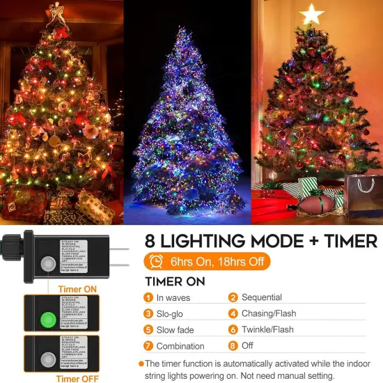 100 LED Christmas Tree String Lights - 33 FT {2}