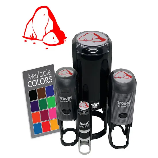 Hand Drawn Rock Stone Boulder Self-Inking Rubber Stamp Crafting Planners Green {7}