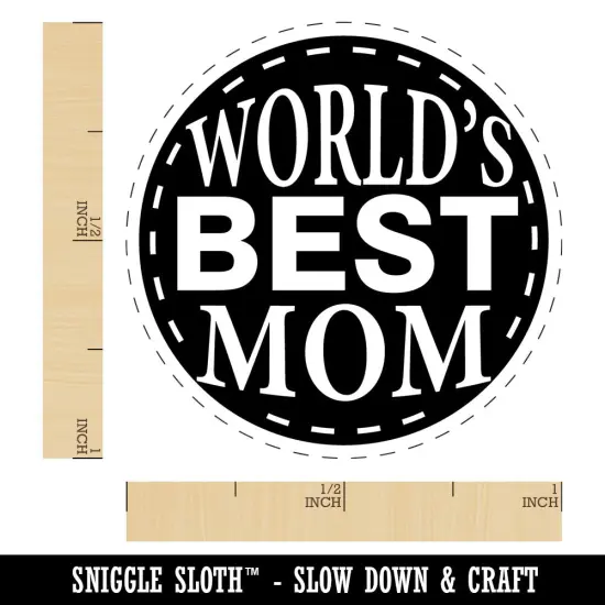 World's Best Mom Globe Mother's Day Self-Inking Rubber Stamp Crafting Planners Fuchsia {1}