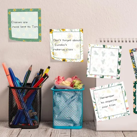 9 Pieces Flower Sticky Notes Adhesive Flower Memo Notes Self-Stick Note Pads for School Office Home Supplies Students Teachers Present, 9 Styles {3}