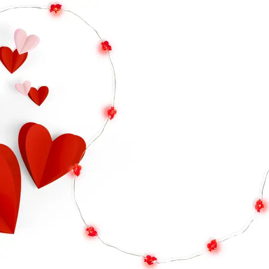 Northlight 20-Count Valentine's Day Heart and Arrow LED Fairy Lights, 6.25ft, Copper Wire Red {4}