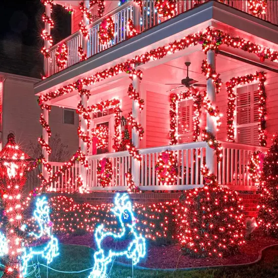 120 LED Red String Lights Outdoor Waterproof, 40ft Red Christmas Lights 8 Modes Clear Wire, Plug in Twinkle Fairy String Lights for Bedroom Christmas Decorations {4}