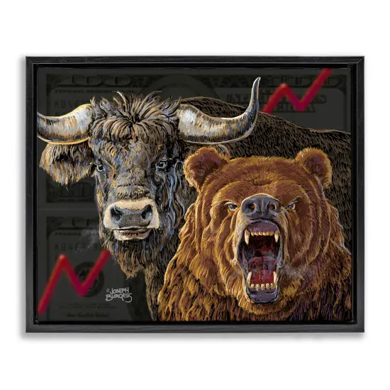 Stupell Industries Bull & Bear Finance Floating Frame By Joseph Burgess {7}
