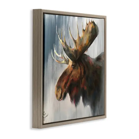 Stupell Industries Samuel Modern Moose Painting Floating Frame By Linda Sperruzzi {3}