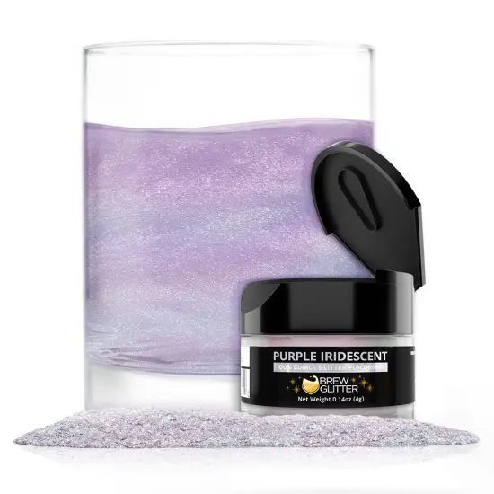 Brew Glitter - Purple Iridescent Edible Drink Glitter (4g, x1 Flip-Cap Jar) for Beer, Cocktails and Beverages {1}