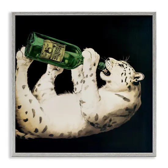 Stupell Industries Leopard Absinthe Bottle Framed Giclee By Annabelle Hall {1}