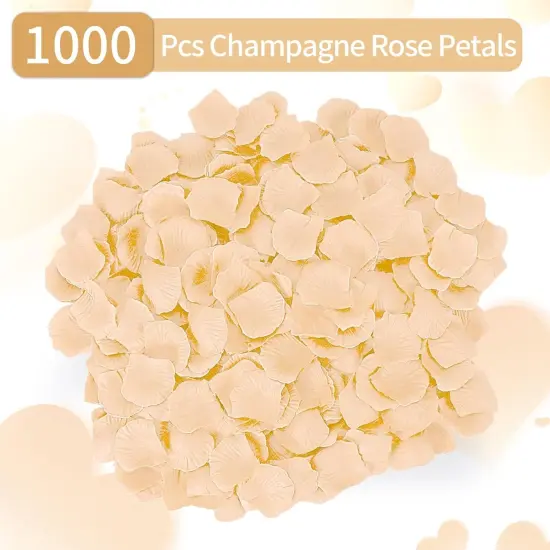 1000 Pcs Artificial Fake Rose Petals (Champagne Color) {2}