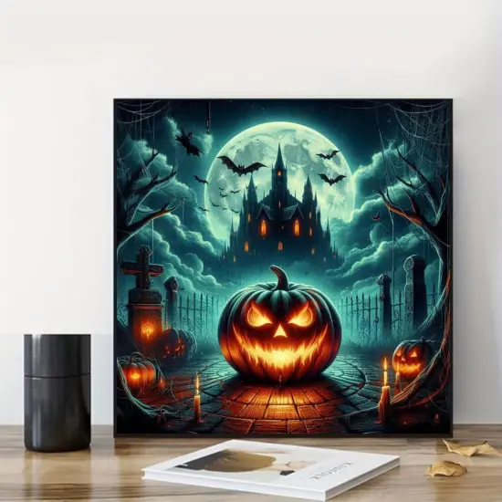5D Halloween Horror Pumpkin DIY Diamond Painting Kits {2}