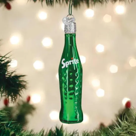 Old World Christmas 4.0 Inch Sprite Bottle Tree Ornament , Ornament Pop Cola Refreshing Green {3}
