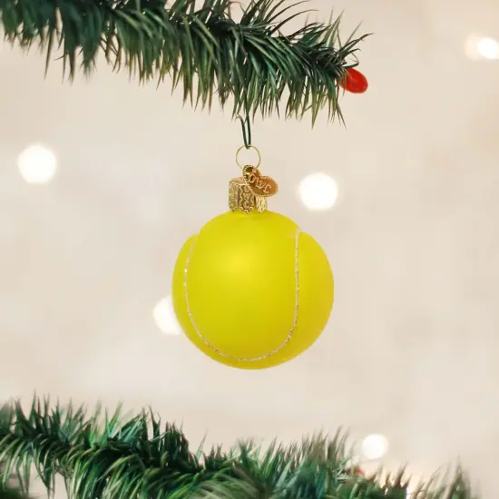 Old World Christmas 2.5 Inch Tennis Ball Christmas Tree Ornament , Sport Match Ornament Yellow {3}