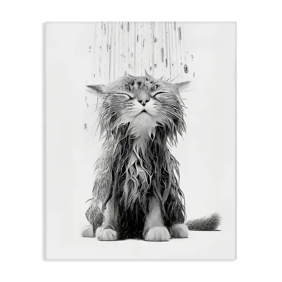 Stupell Industries Kitten Bathroom Splash Canvas Design By Annalisa Latella {1}