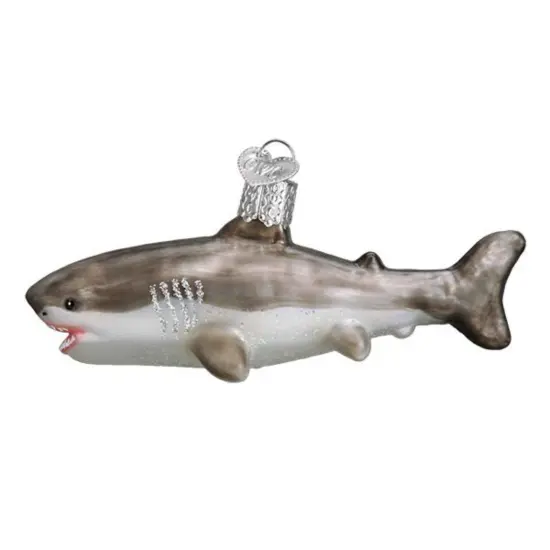 Old World Christmas 2.0 Inch Great White Shark Tree Ornament , Coastal Waters {2}