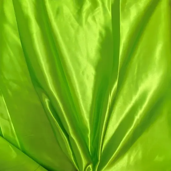 1 Yard Lime Bridal Satin Fabric 58/60 Inch Wide Shiny Polyester Cloth for Backdrops, Curtains & Garments {2}