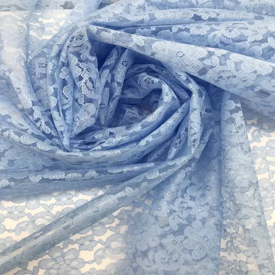 1 Yard Baby Blue Rachelle Lace Fabric For Table Runners Curtains Overlays Crafts Decor 58&Prime;-60&Prime; Wide {2}