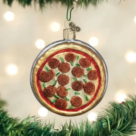 Old World Christmas 3.5 Inch Pizza Pie Christmas Tree Ornament , Deep Dish Pepperoni Multicolored {3}
