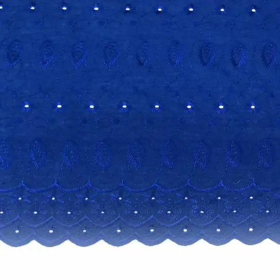 1 Yard Royal Blue Medium Eyelet Fabric with Double Sided Border and Soft, Medium Weight Feel 41/42 Inches Wide {2}