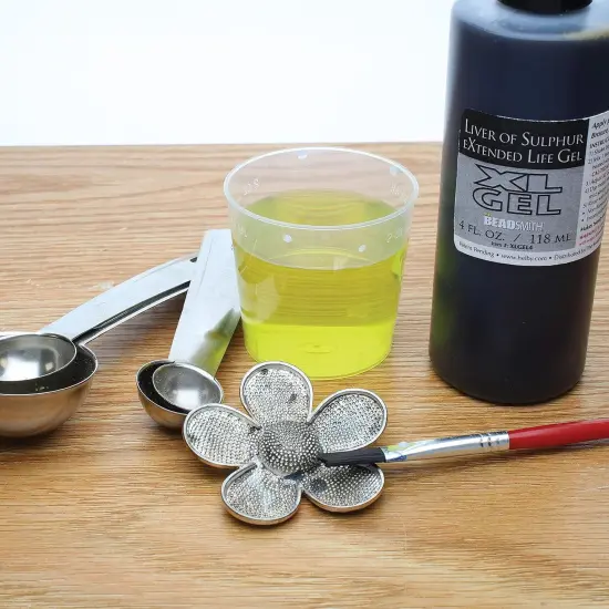 The Beadsmith XL Gel Liver of Sulfur Extended Life Gel 4 Fluid Ounces (118ml) Bottle Apply a Patina Finish to Silver Copper and Other Metal for Oxidized Look on Art and Jewelry Projects {3}