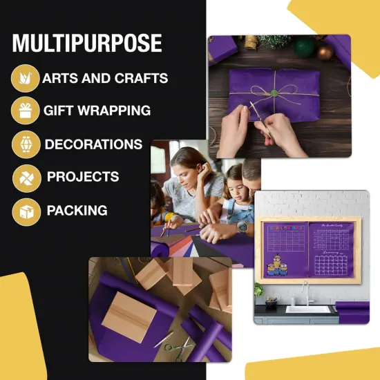 Kraft Paper Roll 36" X 1320" (110' Ft) Colored Paper Roll - Packing Paper Roll - Craft Supplies - Kraft Wrapping Paper Perfect as Shipping Paper Craft Paper Roll by Crown Display Purple {4}