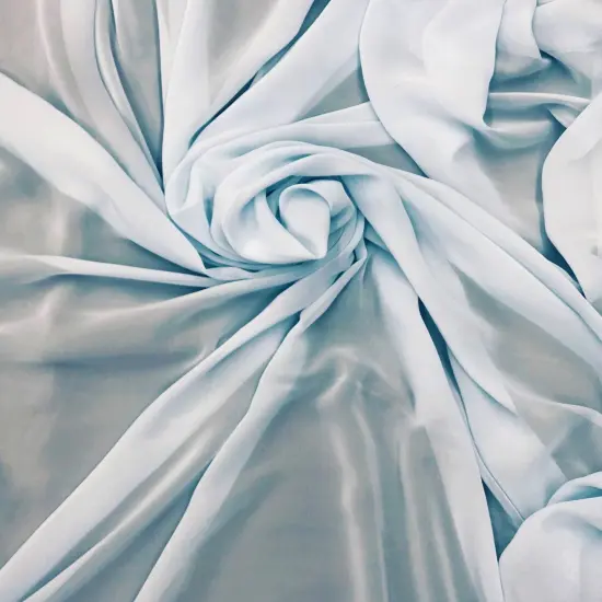 1 Yard Baby Blue Chiffon Fabric Sheer Lightweight Polyester for Dressmaking Crafts Decor 59/60 Inch Width {1}