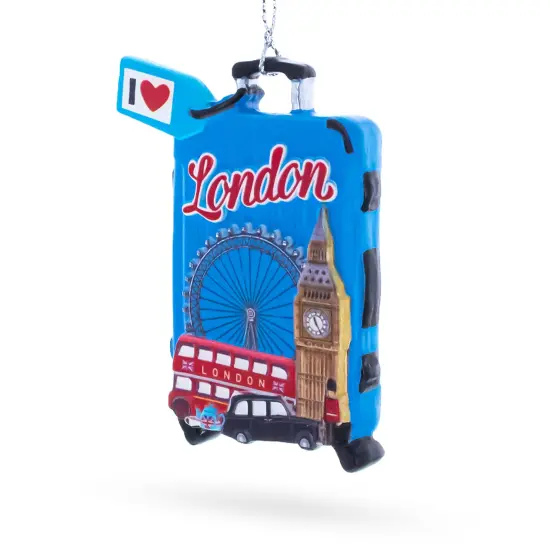 London Suitcase Travel Resin Christmas Ornament {3}