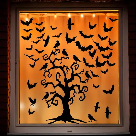 Giant Halloween Window Decals - Black Tree {2}