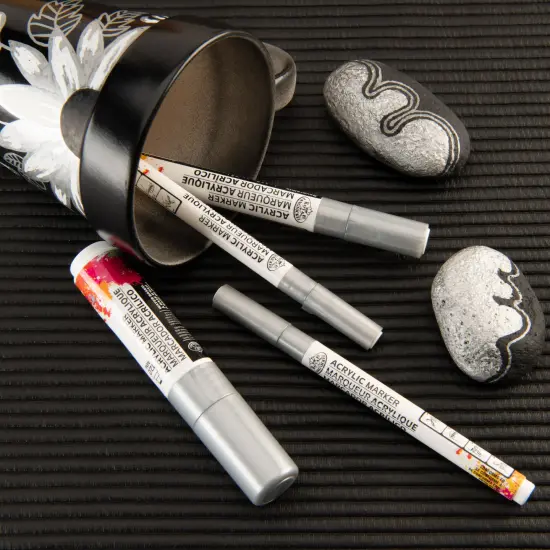 MARK-2704 | 4PC Silver Acrylic Paint Markers {3}
