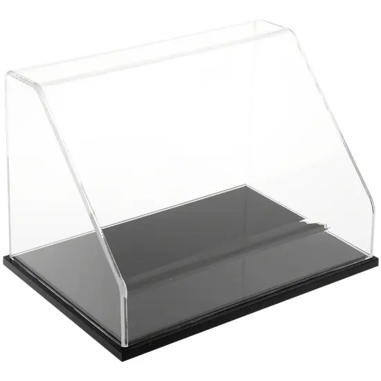Plymor Clear Acrylic Slanted Front Display Case, 12" W x 8" D x 8" H Black (Mirrored) {2}
