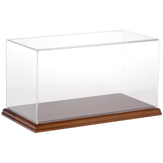 Plymor Clear Acrylic Display Case with Hardwood Base, 12" W x 6" D x 6" H {1}