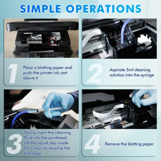 120ML Epson Printer Cleaning Kit Unclog Printhead Nozzles & Flush Cleaner {5}