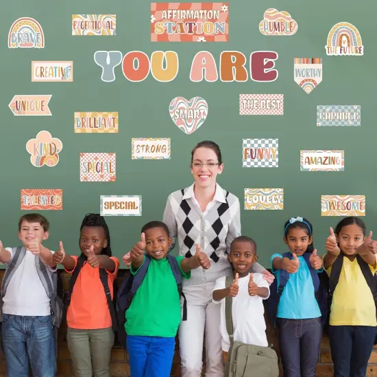 27 PCS Boho Affirmation Station Bulletin Board {4}