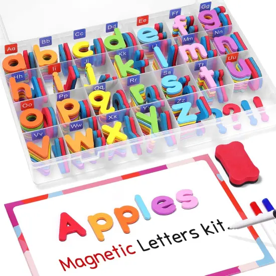 Classroom Magnetic Alphabet Letters Kit 238 Pcs with Double - Side Magnet Board {1}