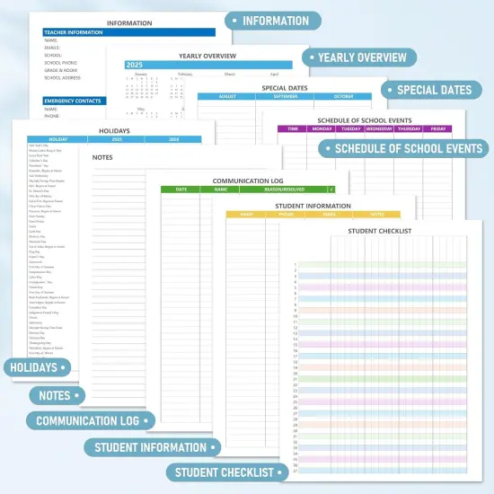 Teacher Planner, Lesson Planner Book for Teacher Calendar {5}