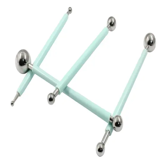 4-Pack Cake or Clay Sculpture Modeling Tools Double-Ended Metal Ball Stylus Dotting Set Stainless Steel for Sculpting Modeling {4}