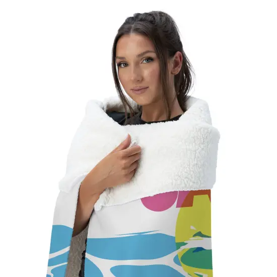 Universal Jaws Silk Touch Sherpa Throw Blanket CMYK Poster {3}