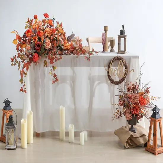 Orange Artificial Silk Flowers {3}