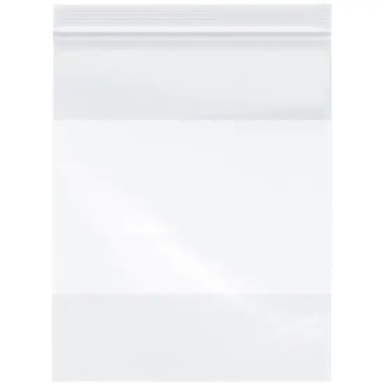 Plymor 8" x 10", 2 Mil with White-Block Zipper Reclosable Plastic Bags {1}