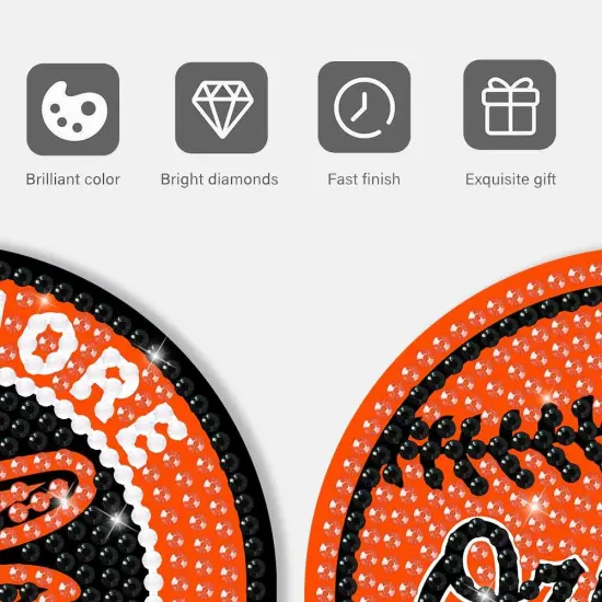 8 Pcs Baseball Diamond Art Coasters Kits with Holder, Diamond Painting Coaster Kits DIY Crafts for Adults Diamond Art Painting Kits Supplies for Baltimore Gift {2}