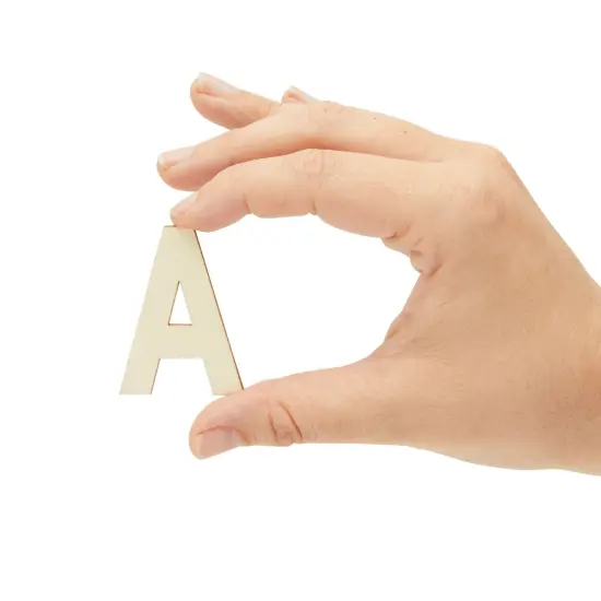 2-Inch Wooden Alphabet Letters for Arts and Crafts, 4 Sets Uppercase ABCs with Sorting Tray, Sign Letters for Adults, Natural Color (104 Pieces) Brown {3}