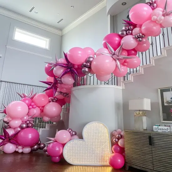 Pink Balloons Set,60pcs 12 inch Metallic Pearl Pink(Multiple Pink) {3}
