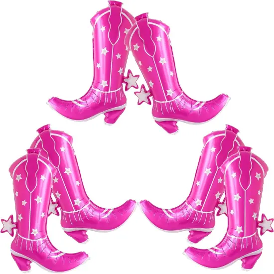 6 Pcs Cowgirl Balloons 34 Inch Hot Pink (Pink) {1}