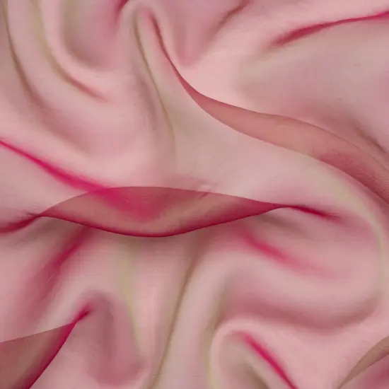 1 Yard Chiffon Like Silk Voile 54" Wide Berry & Key Lime Iridescent for Dresses & Skirts {1}